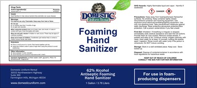 1 Gallon Label (Domestic Uniform Foaming Hs 62 Mint (002))